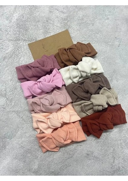 10'lu Kombin El Yapımı Ribana Kız Bebek Bandana
