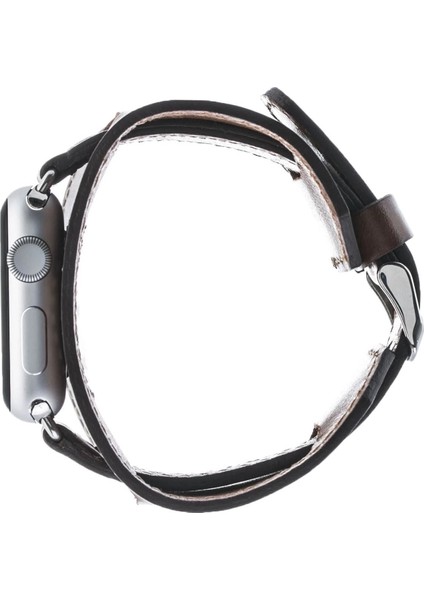 Apple Watch Uyumlu Deri Kordon 38-40-41MM Cuff Taba fırsatları
