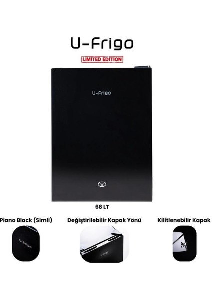 Karavan/tekne Buzdolabı 68 Litre 12V/24V - Tamperli Cam Kapak - Siyah modelleri