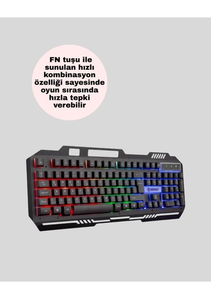 Mekanik Oyuncu Seti – LED Işıklandırma ve Ergonomik Mouse indirimleri