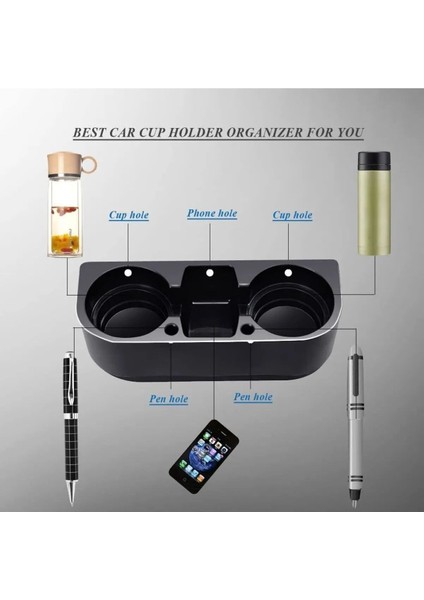Araç Içi Oto Koltuk Arası Yanı Bardak Kalem Cep Telefon Tutucu Tekli Konsol Bardaklık modelleri