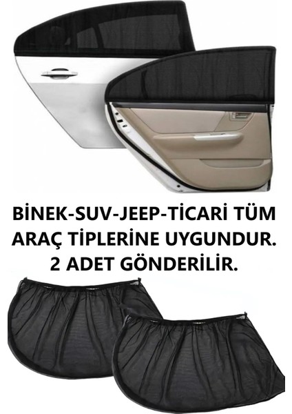 2 Adet Oto Güneşlik Perde Araba Yan Cam Perdesi Seyahat Güneş Önleyici Arka Koltuk Güneşliği Tr