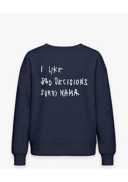 Kadın Slogan Sırt Baskılı Içi Şardonlu Oversize Sweatshirt