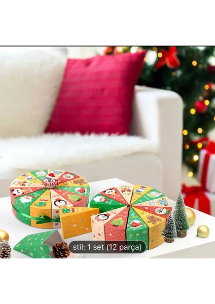 12'li Paket Noel Yılbaşı Hediye Kutuları