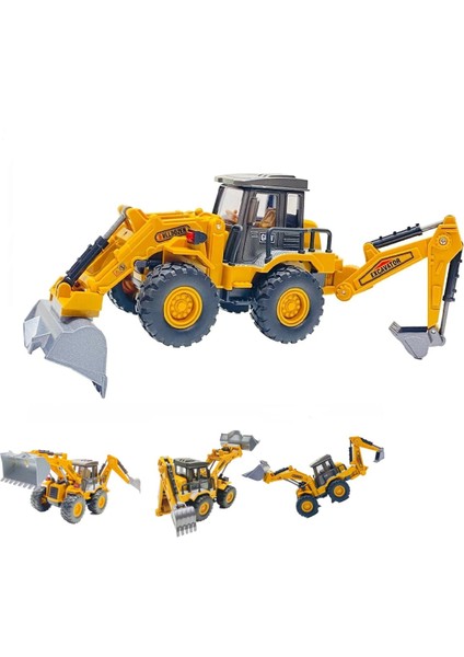 Oyuncak Metal Sürtmeli Iş Makinesı Çift Taraflı Kepçeli Buldozer Inşaat Aracı 32 cm indirimleri