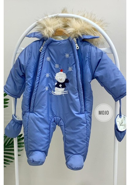 Mojo Unisex Bebek Ayı İşlemeli Kozmonot Uyku Tulumu 6213 Mavi indirimleri