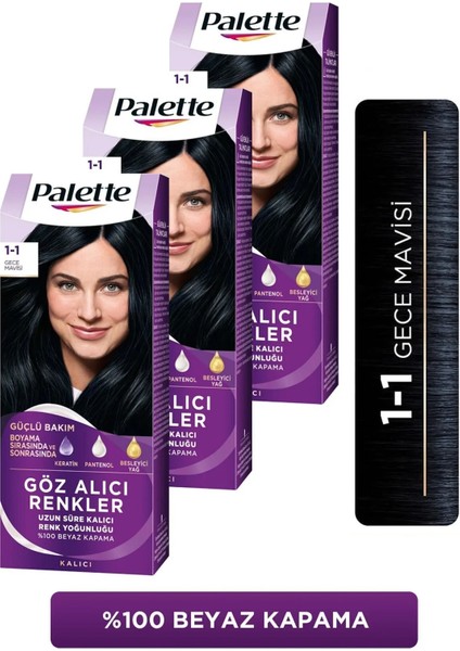 Göz Alıcı Renkler 1-1 Gece Mavisi x 3 Adet