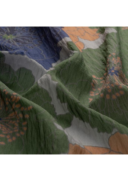 Ipekevi Desenli Tensel Eşarp Kot Mavisi Yeşil fiyatları