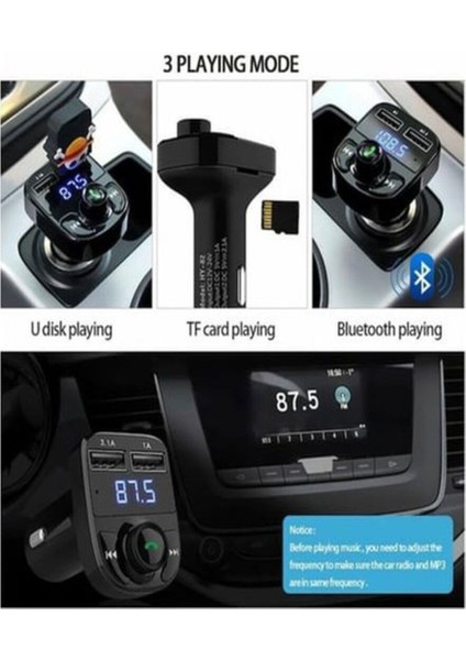 Carx8 Araç USB Mp3 Sd Kart Çakmaklık Girişli Oto Müzik Çalar Kiti Bluetooth fiyatları