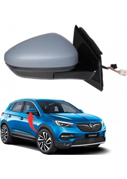 Opel Grandland 2017 Sonrası Elektrikli Ayna Camı Isıtmalı Sağ)