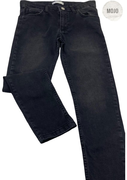 Mojo Unisex Çocuk Boru Paça Likralı Kot Pantolon 2276 Siyah