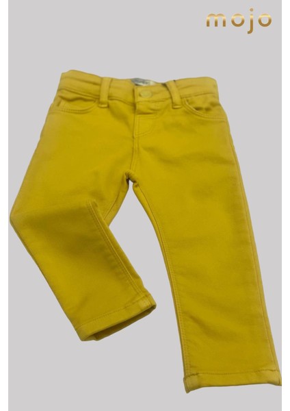 Mojo Kız Çocuk Ultra Esnek Renkli Denim Pantolon 2348 Sarı