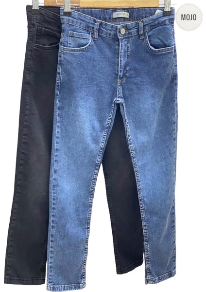 Mojo Unisex Çocuk Boru Paça Likralı Kot Pantolon 2276 Kot Mavi