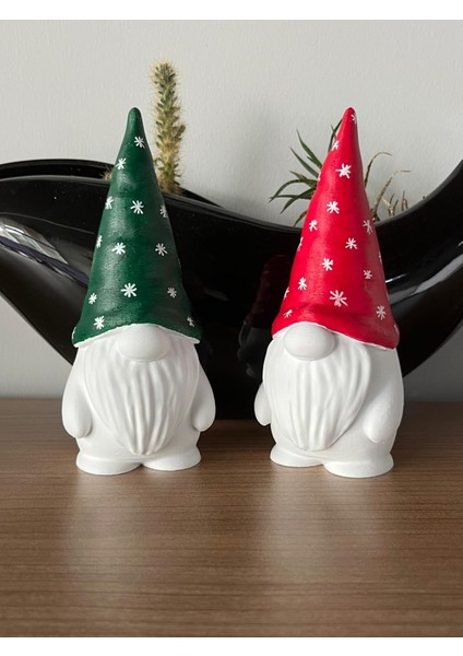 Noel Cüceleri 2'li Set Gnome Yer Cücesi Sevimli Yıl Başı Süsleri Dekoratif Obje El Boyaması 15CM indirimleri