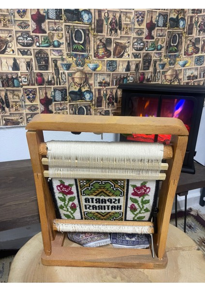 Isparta Hatırası Mini Halı Dokuma Seti-El Yapımı Dekoratif Tezgah