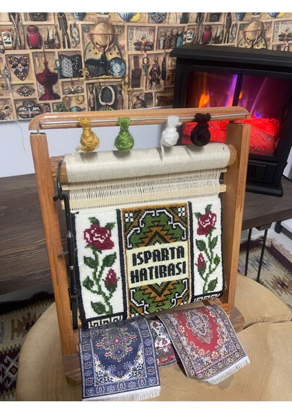Isparta Hatırası Mini Halı Dokuma Seti-El Yapımı Dekoratif Tezgah fiyatları