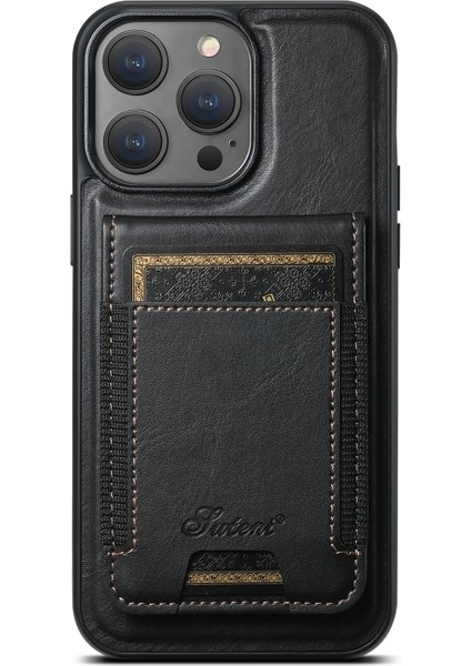 iPhone 13 Pro Max Kılıf H17 2-1 Manyetik Mıknatıs Kartlıklı Kapak