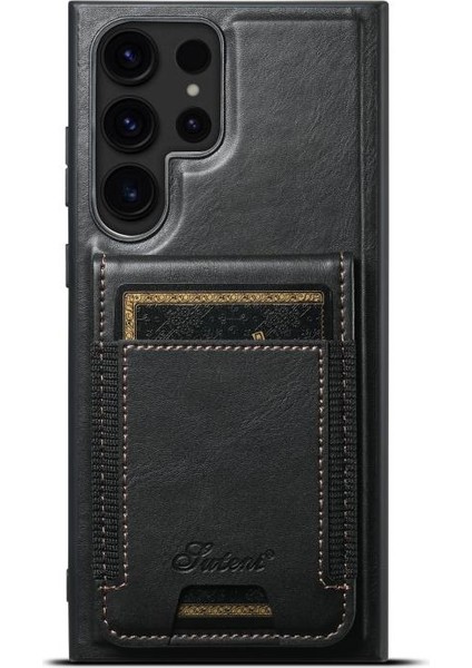 Samsung Galaxy S24 Ultra Kılıf H17 2-1 Manyetik Mıknatıs Kartlıklı Kapak