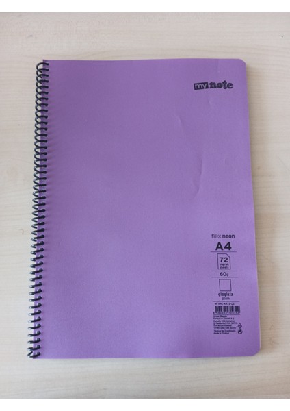 My Note A4 72 Yaprak Çizgisiz Spiralli Büyük Boy Defter – Okul ve Ofis Için Pratik