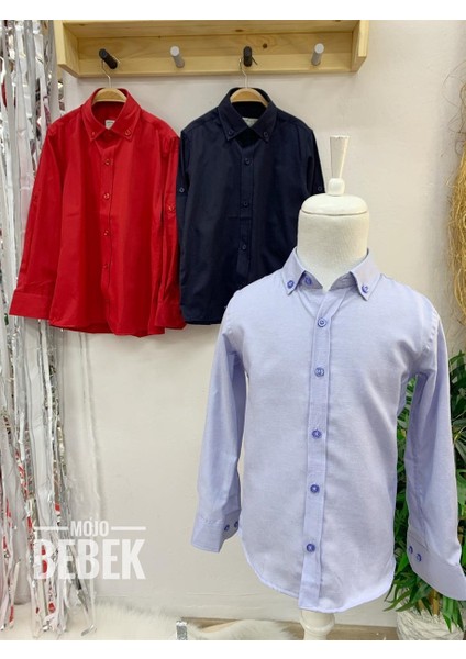 Erkek Çocuk Düğmeli Yaka Gömlek 4001 Mavi