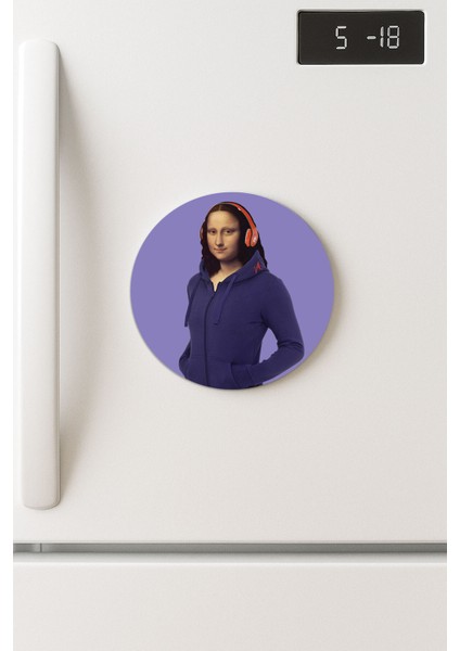 Desenli Temalı Yuvarlak Buzdolabı Magnet – 10X10 cm Relax-Mona