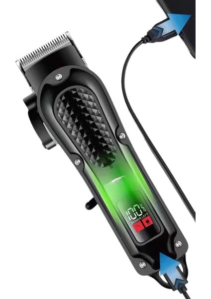 Dijital Profesyonel Kablosuz Saç Sakal Tıraş Makinası Sessiz Paslanmaz Çelik modelleri
