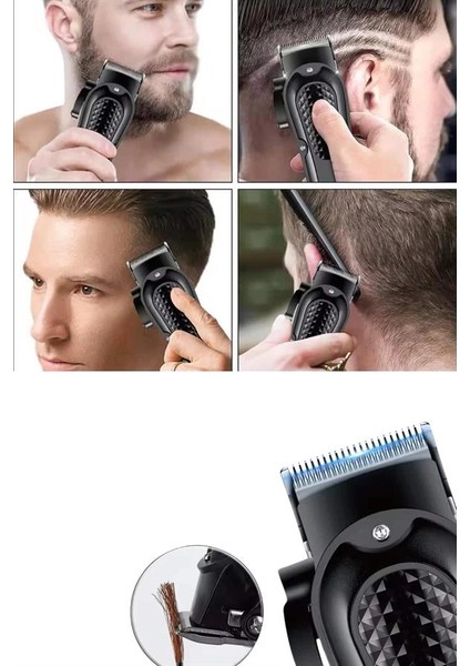 Dijital Profesyonel Kablosuz Saç Sakal Tıraş Makinası Sessiz Paslanmaz Çelik indirimleri