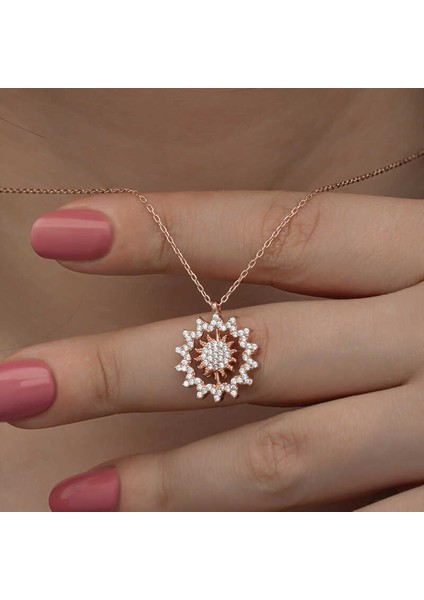 Gümüş Rose Güneş Kadın Kolye fiyatları