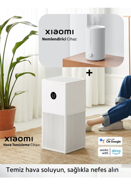 Hepa Filtreli Çift Teknolojili Toz & Polen Filtreli Akıllı Hava Temizleyici + Hava Nemlendirici