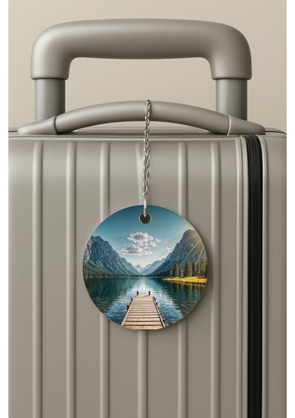 Pleksi Zincirli Bavul Etiketi Seyahat Tatil Için Tasarım Valiz Etiketi Kuzey Tatili