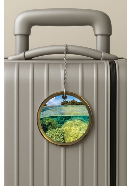 Pleksi Zincirli Bavul Etiketi Seyahat Tatil Için Tasarım Valiz Etiketi Su Altı