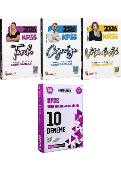 2026 Kpss Tarih Coğrafya Vatandaşlık Çözümlü Soru Bankası - 2026 Kpss Ortaöğretim Çözümlü 10 Deneme