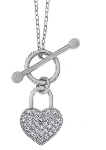 Gümüş Sallantılı Kalp Kadın Kolye