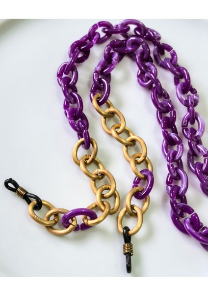 ® Gözlük Zinciri Kadın Menekşe Moru Akrilik Serisi