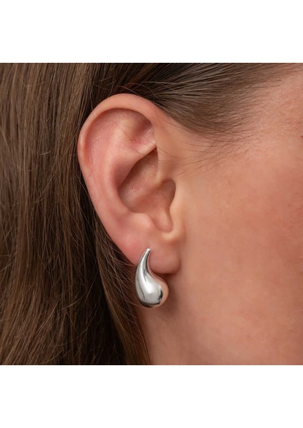 Gümüş Gözyaşı Damla Çivili Kadın Küpe fiyatları