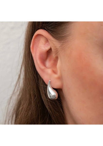 Gümüş Gözyaşı Damla Çivili Kadın Küpe fırsatları
