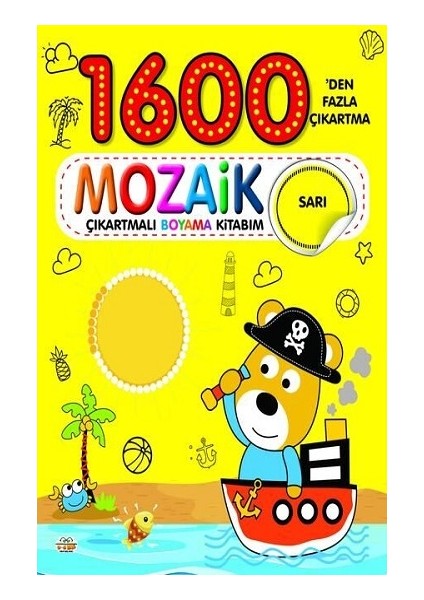 1600 Mozaik Çıkartmalı Boyama Kitabım Sarı Kitap