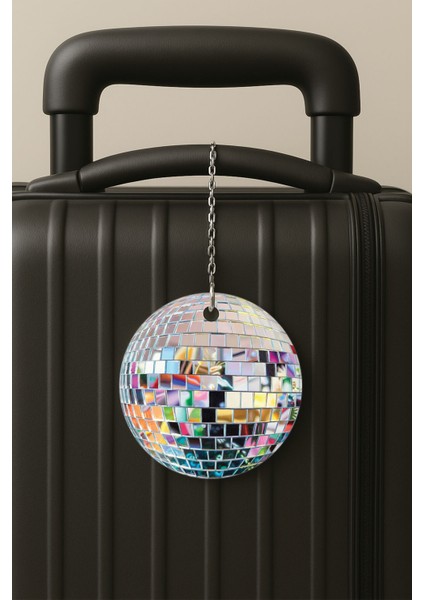 Disco Desenli Uv Baskılı Pleksi Bavul Etiketi Seyahat Tatil Valiz Etiketi