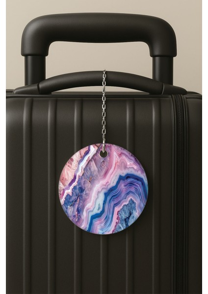 Nono Ametist Desenli Uv Baskılı Pleksi Bavul Etiketi Seyahat Tatil Valiz Etiketi