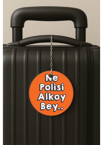 Alkol Bey Desenli Uv Baskılı Pleksi Bavul Etiketi Seyahat Tatil Valiz Etiketi