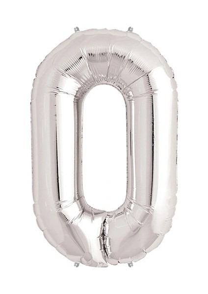 Gümüş Rengi Folyo Rakam Balon 1 Metre