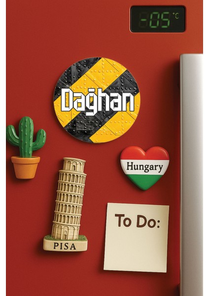 Kişiye Özel Isim Yazılı Mutfak ve Ofis Için Yuvarlak Beyaz Buzdolabı Magnet Jumbo Boy DIZAYN31