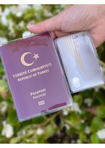 Şeffaf Pasaport Kılıfı Kalın Mikron Kart Bölmeli Desenli Pasaport Kabı - Teddy modelleri