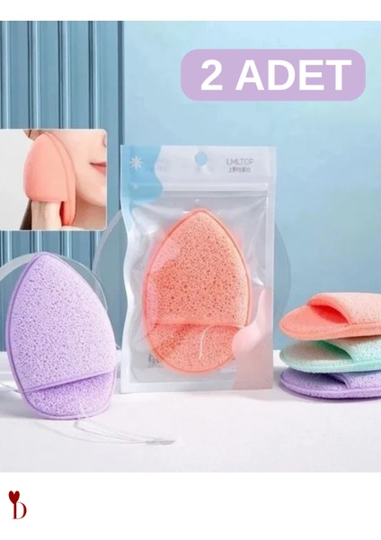 Doğal Peeling Etkisi Makyaj Temizleme Lifi Yüz Yıkama Süngeri Parmak Tutamaçlı [2 Adet]