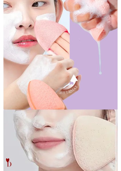 Doğal Peeling Etkisi Makyaj Temizleme Lifi Yüz Yıkama Süngeri Parmak Tutamaçlı [2 Adet] modelleri