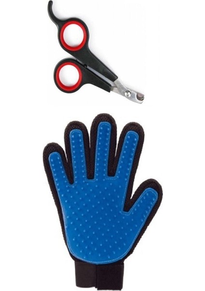 2li Set Evcil Kedi Köpek Tırnak Makası Tüy Toplama Eldiveni
