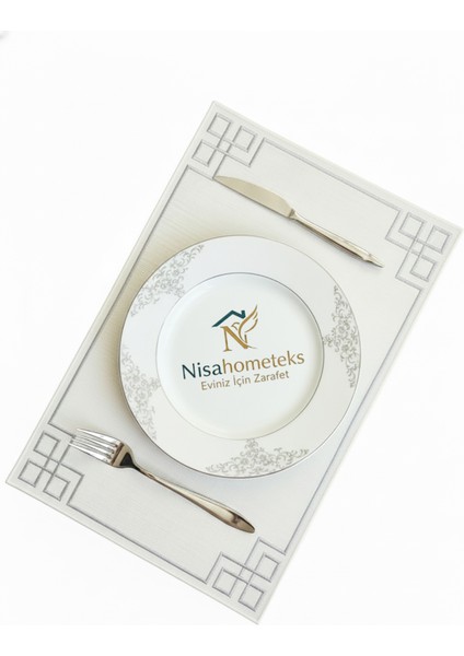 6 Adet Dikdörtgen Nakışlı Keten Amerikan Servis - Keten Supla fiyatları