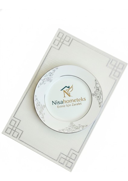 6 Adet Dikdörtgen Nakışlı Keten Amerikan Servis - Keten Supla fırsatları