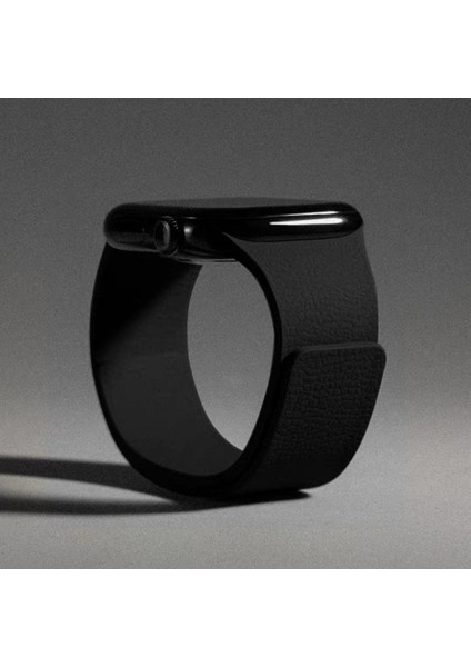 Apple Watch Series 11/10/9/8/7/se/se2/se3/ultra/ultra2/ultra3 Uyumlu 42/44/45/46/49MM Deri Görünümlü Yumuşak Dokulu Manyetik Mıknatıslı Kordon