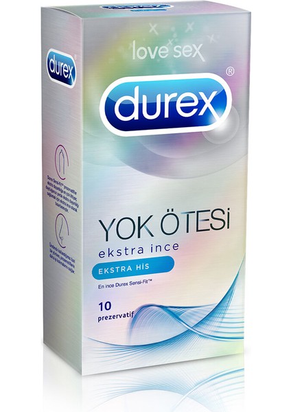 2 Adet Durex Prezervatif Yok Ötesi Extra His 10'lu fiyatları